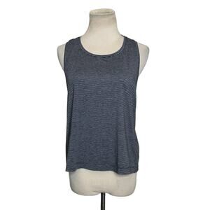 Zella gray white stripes sleeveless athletic top size M
